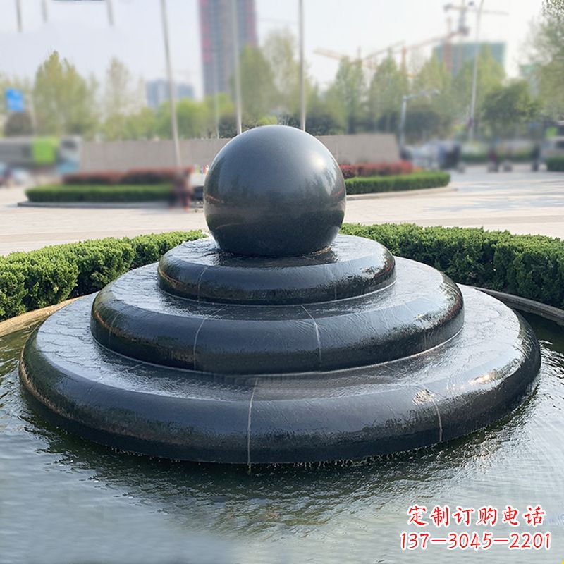 开封黑曜石风水球:精美雕塑装点繁华都市
