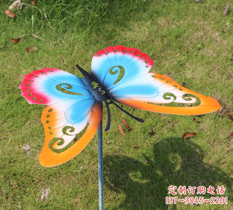 开封红橙蓝不锈钢蝴蝶雕塑