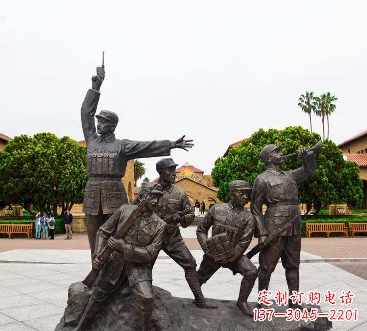 开封红军打仗冲锋纪念铜雕