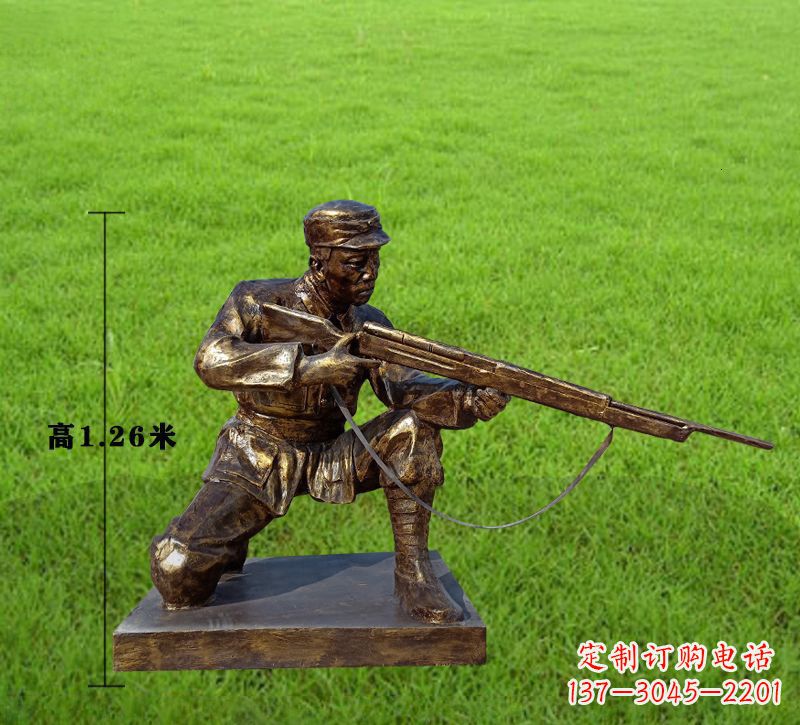 开封纪念红军铜像,精美文物雕塑