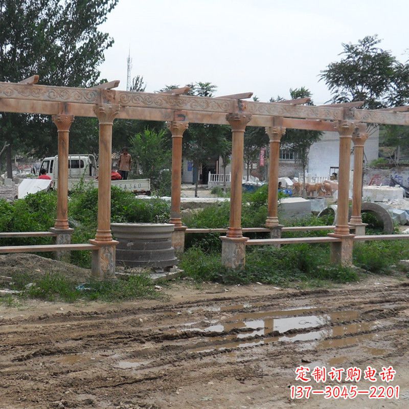 开封红色石雕定制长廊雕塑