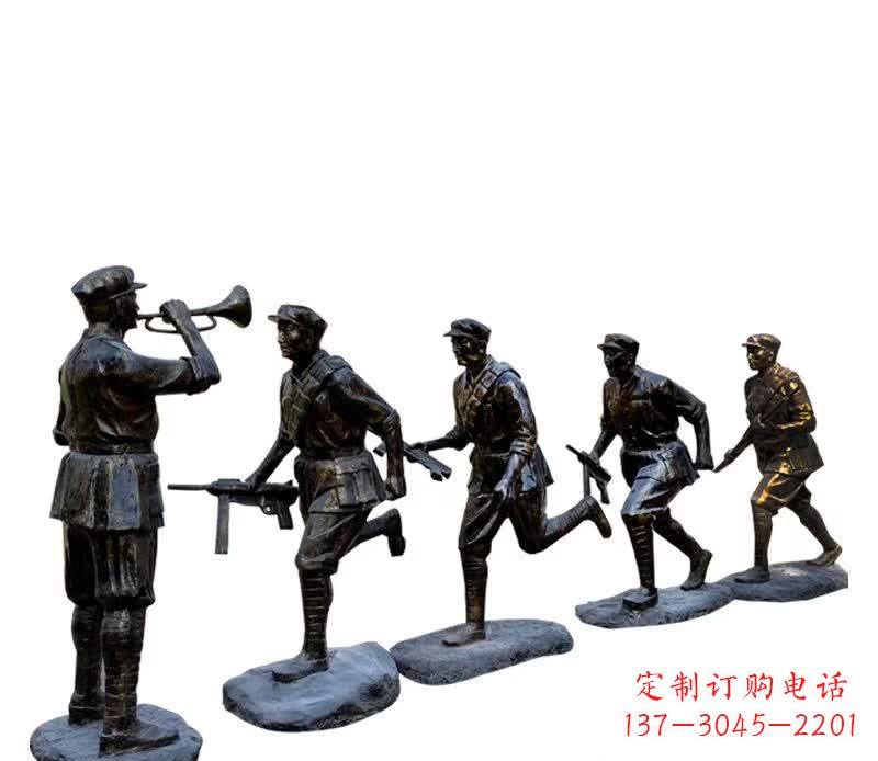 开封传承红色精神,红军铜雕震撼人心