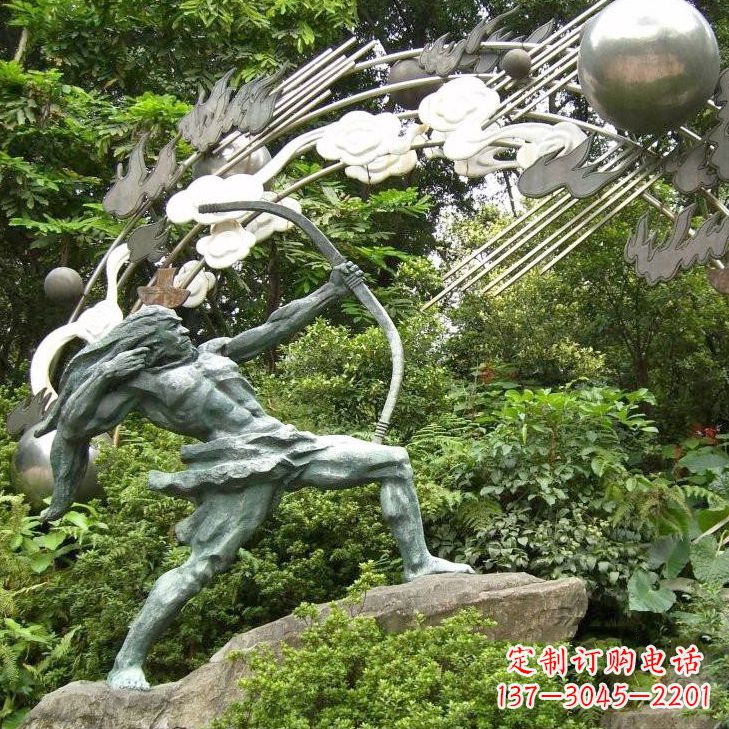 开封华夏传统精美后羿射日雕塑