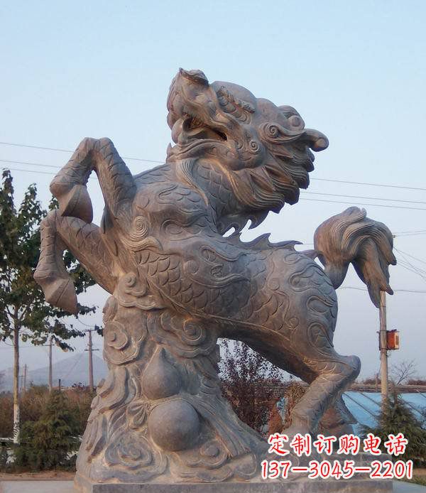 开封精美独特的麒麟神兽石雕