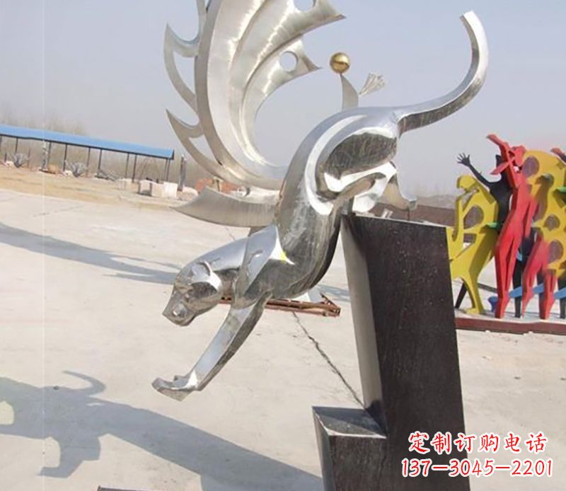 开封经典大气的不锈钢豹子雕塑