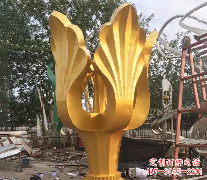 开封精美紫荆花不锈钢雕塑