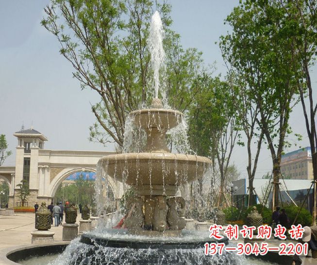 开封户外多层喷泉石雕_2