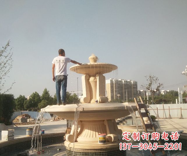 开封户外多层喷泉石雕_1