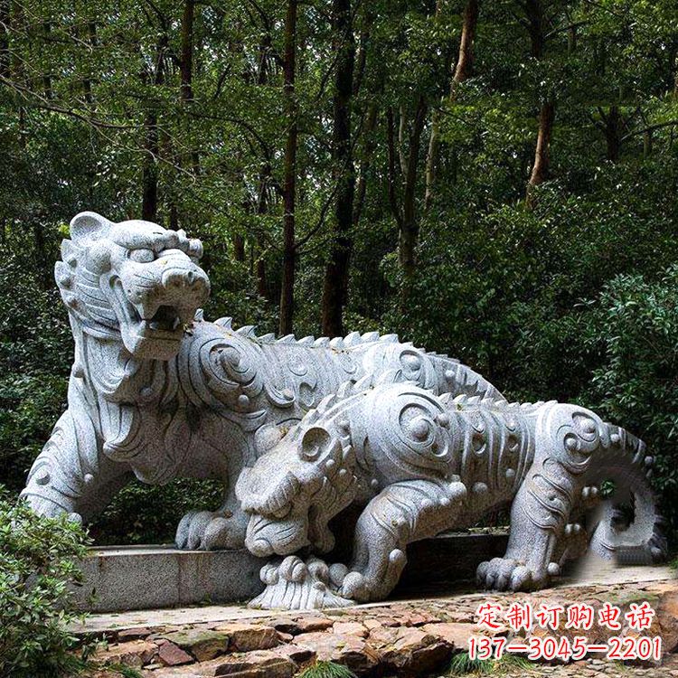 开封花岗岩抽象石雕老虎园林动物雕塑