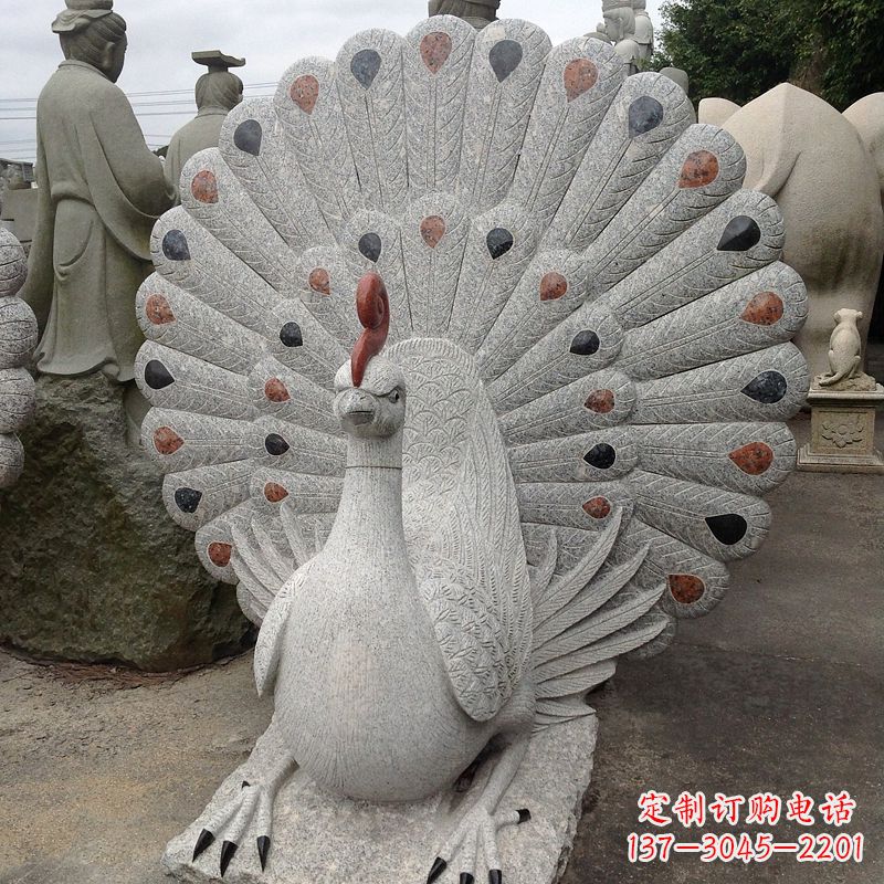 开封花岗岩孔雀雕塑——艺术与文化交融