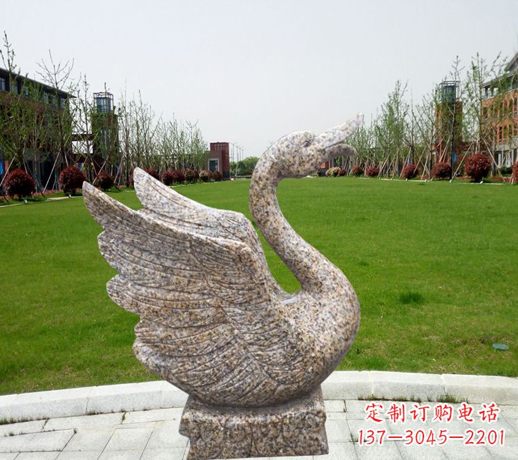 开封中领雕塑推出的浪漫喷水天鹅雕塑，它是一件…