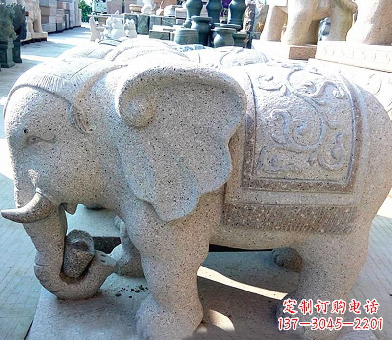 开封花岗岩元宝大象石雕,雕刻古典且充满质感