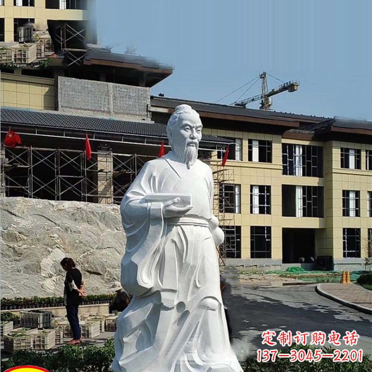 开封高雅精美的华佗白玉石雕像