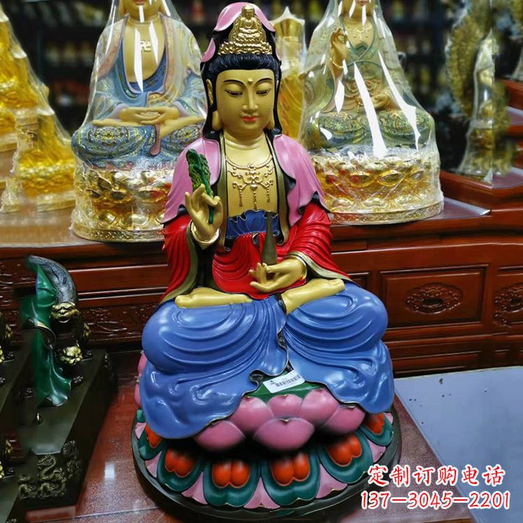 开封黄铜观音雕像,让您的家居增添神秘感