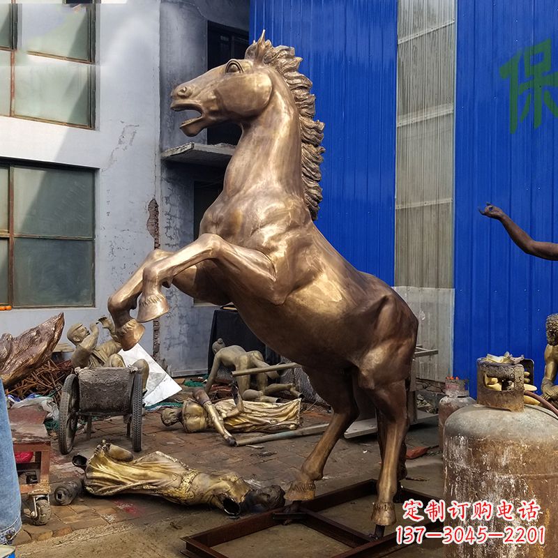 开封高端手工黄铜马雕塑