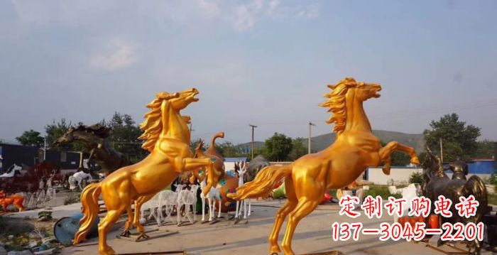 开封高品质黄铜色奔马铜雕