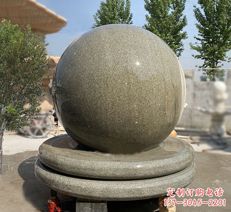 开封品质保障黄锈石风水球雕塑