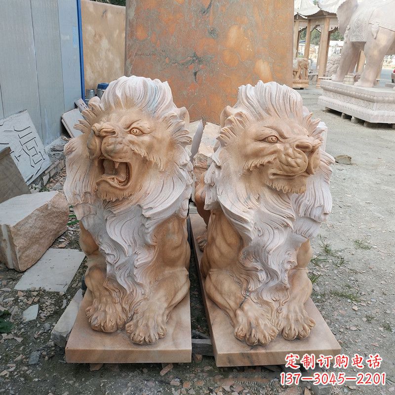 开封风格多样的狮子雕塑