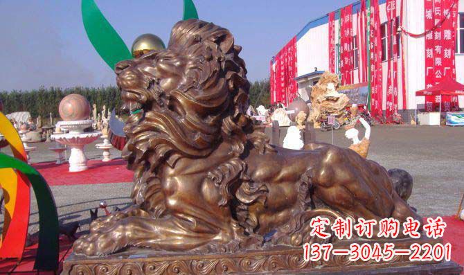 开封汇丰西洋狮子铜雕,精美华贵