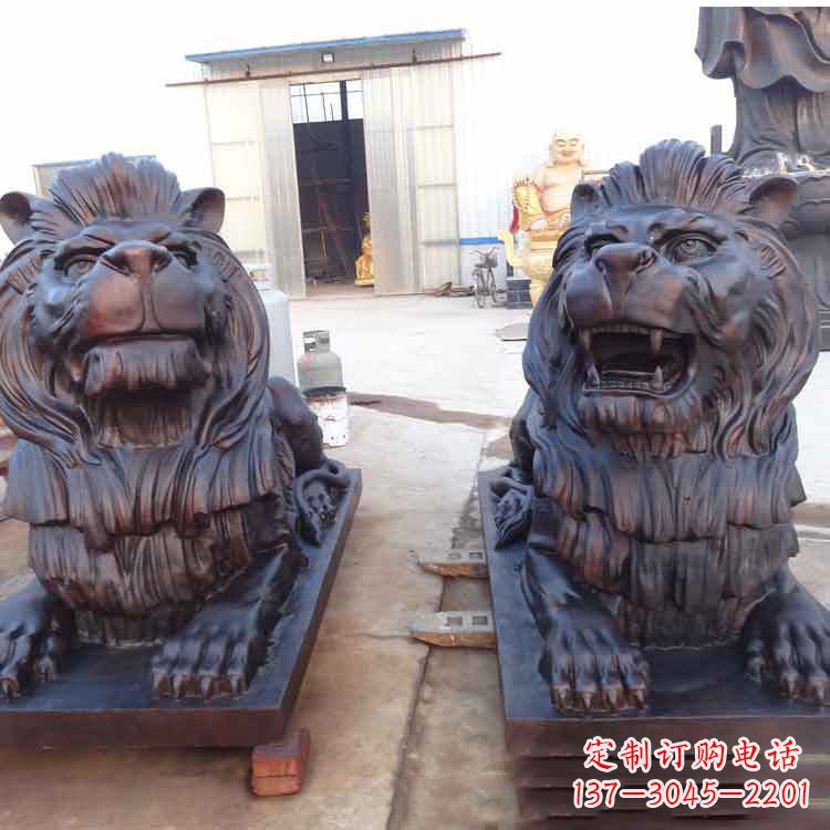 开封汇丰银行狮子雕塑,精美雕塑展示您的财富