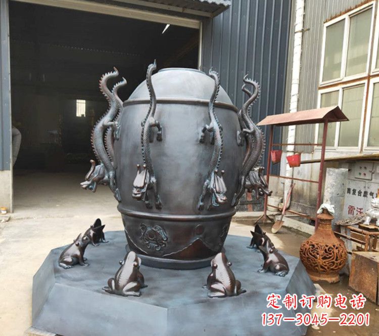 开封浑天仪玻璃钢仿铜校园景观雕塑摆件