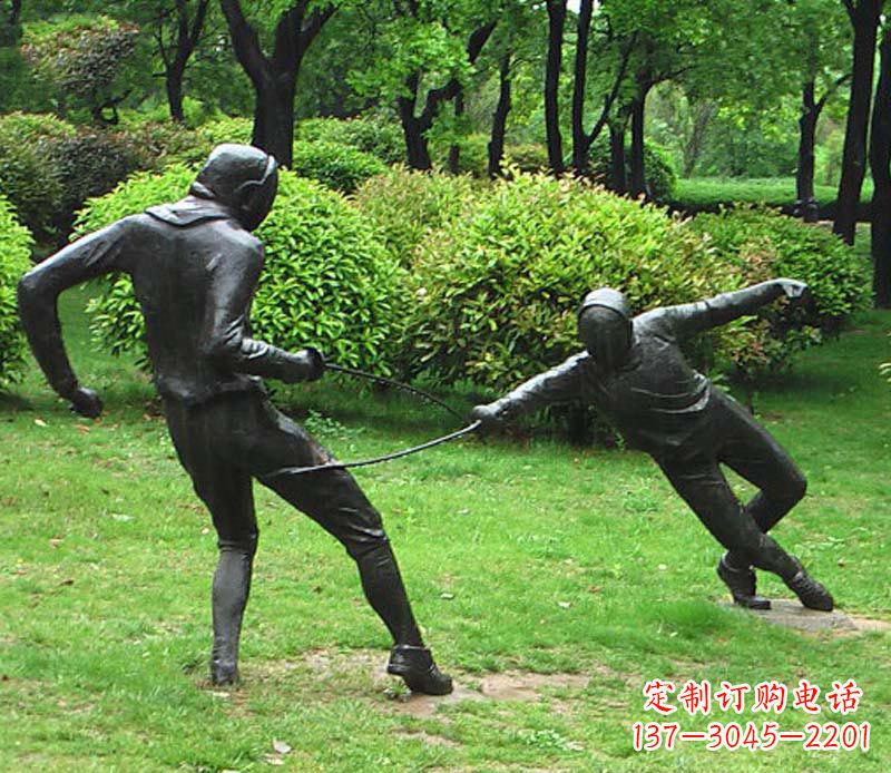 开封铜雕艺术,精美运动员雕塑