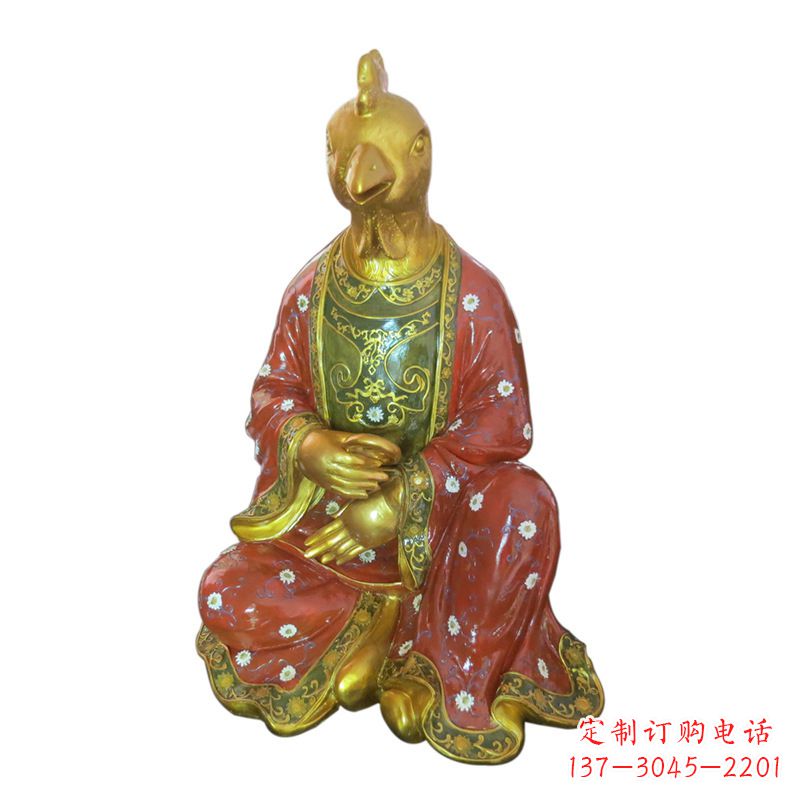 开封鸡-玻璃钢彩绘生肖雕塑