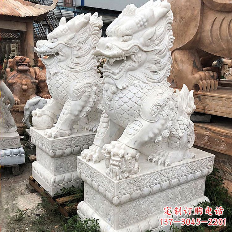开封财富守护神:吉祥纳福麒麟石雕