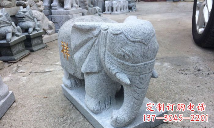 开封吉祥如意大象大理石门口石雕