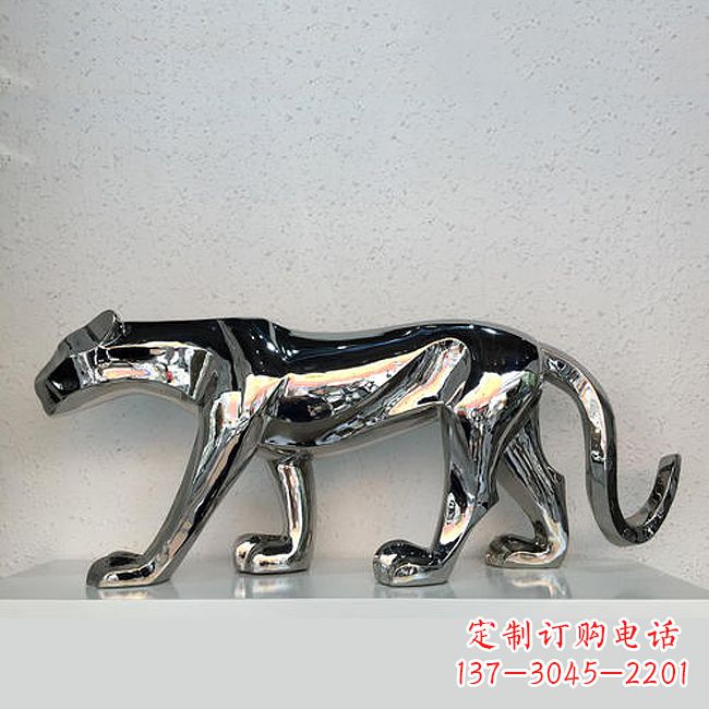 开封杰出的不锈钢金钱豹雕塑
