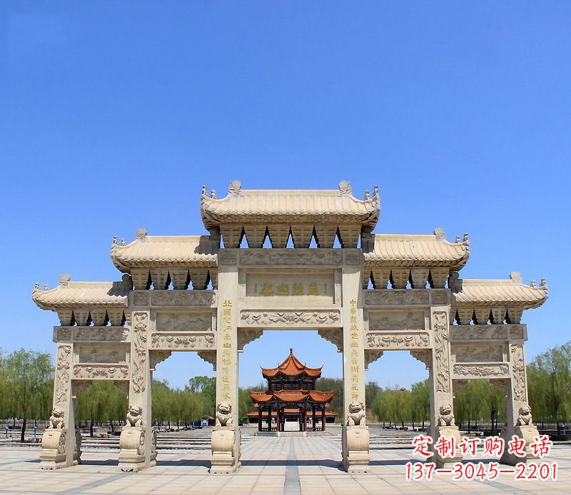 开封中领雕塑:专业定制大型建筑牌坊雕塑