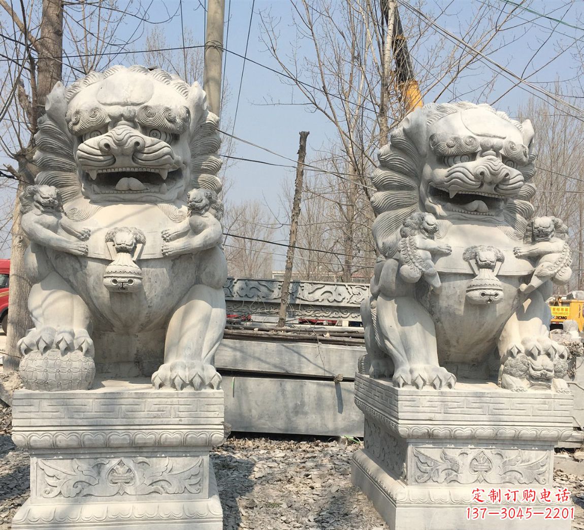 开封景区南方石狮子石雕 (2)