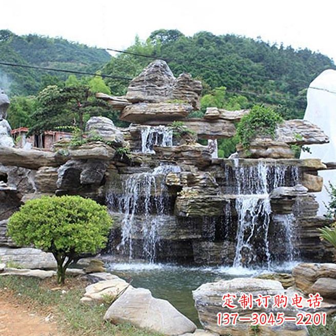 开封领雕塑让您的景区更精彩——奇石流水假山雕塑