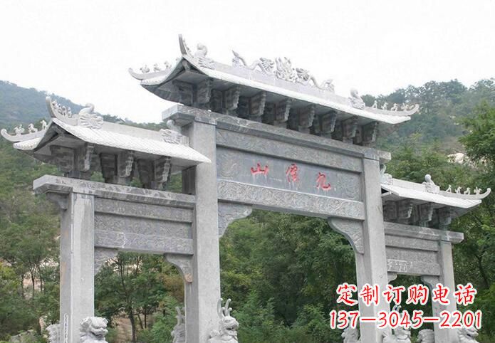 开封三门仿古牌坊石雕，精美绝伦