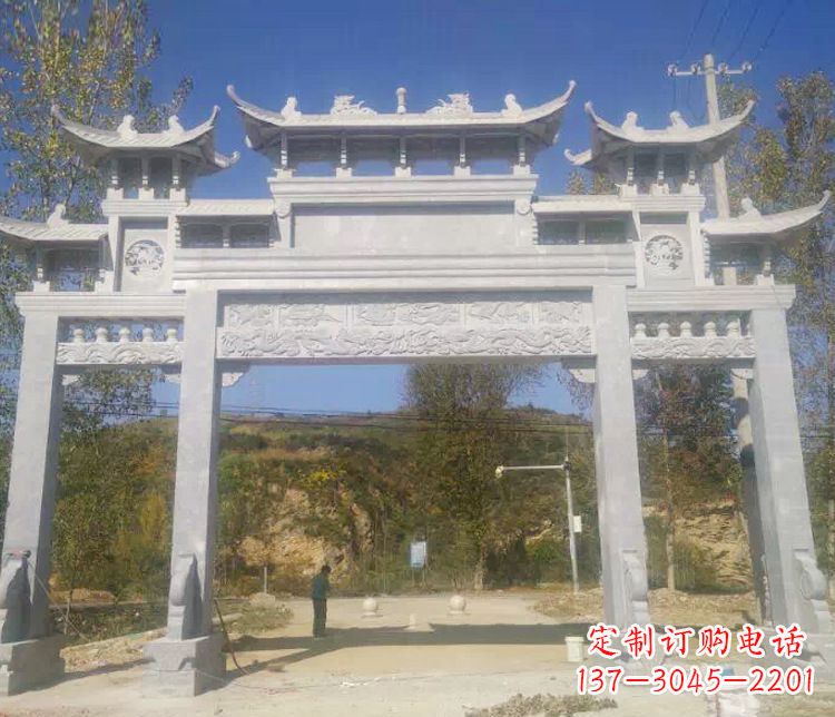 开封中领雕塑:精雕制作仿古石牌坊石雕