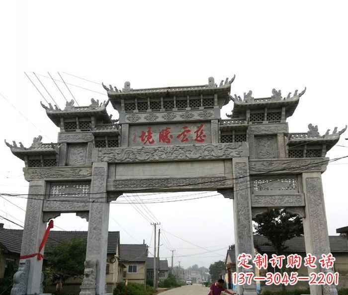 开封中领雕塑--别具一格的石雕牌坊