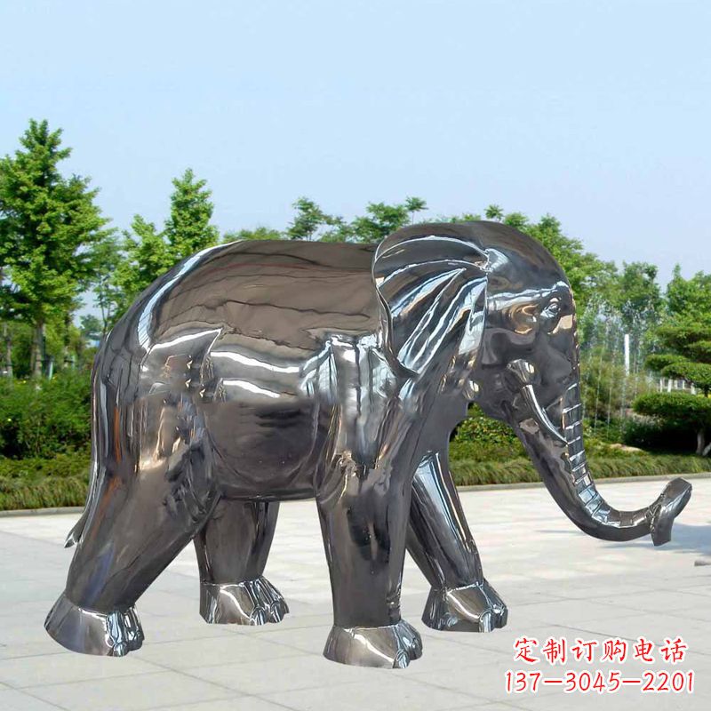 开封镜面不锈钢大象雕塑