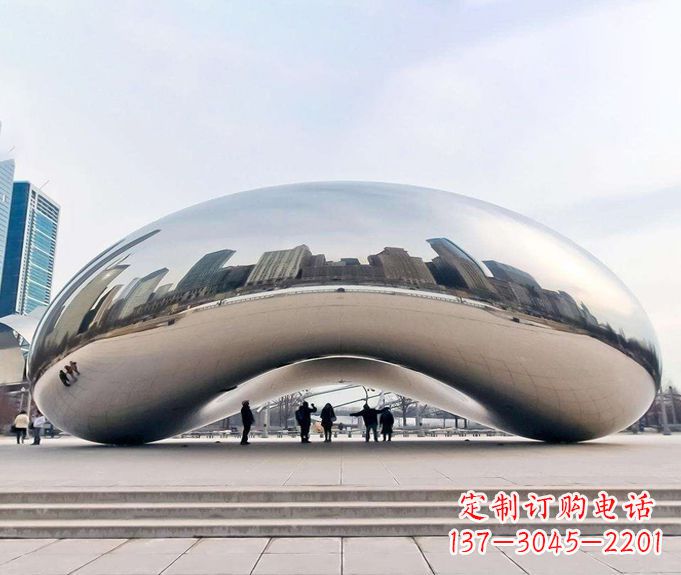 开封镜面不锈钢大型拱门雕塑