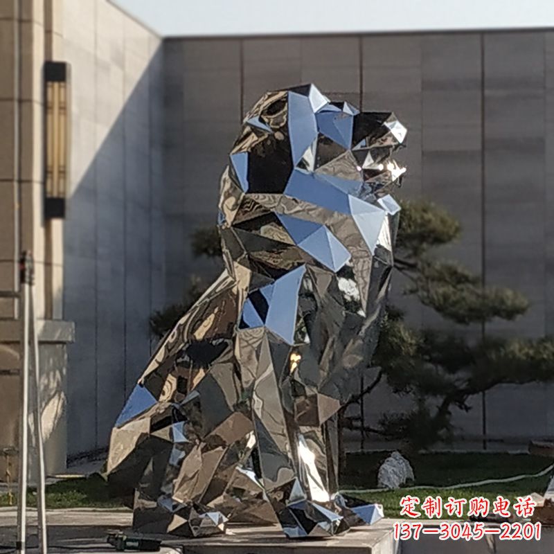 开封现代狮子雕塑,金属时尚与艺术完美结合