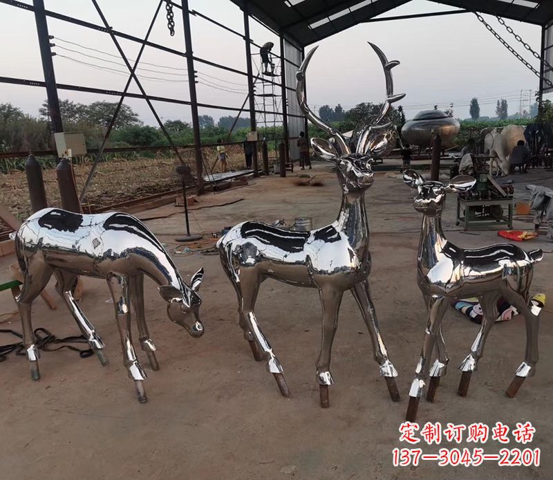 开封赏心悦目的不锈钢小鹿雕塑