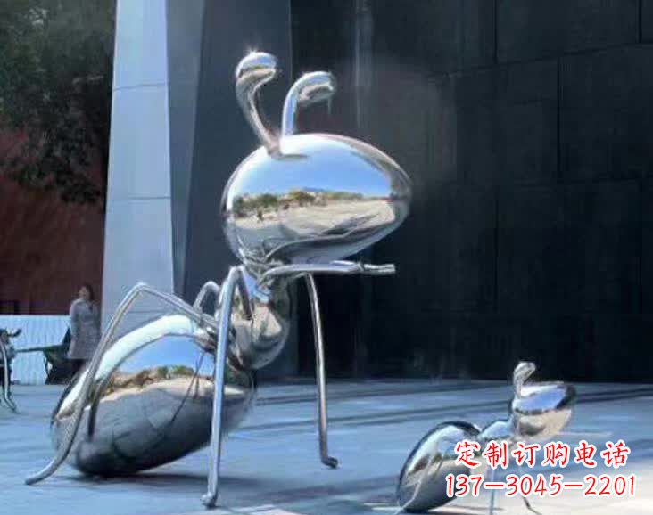 开封不锈钢蚂蚁雕塑，抛光镜面，精致精美