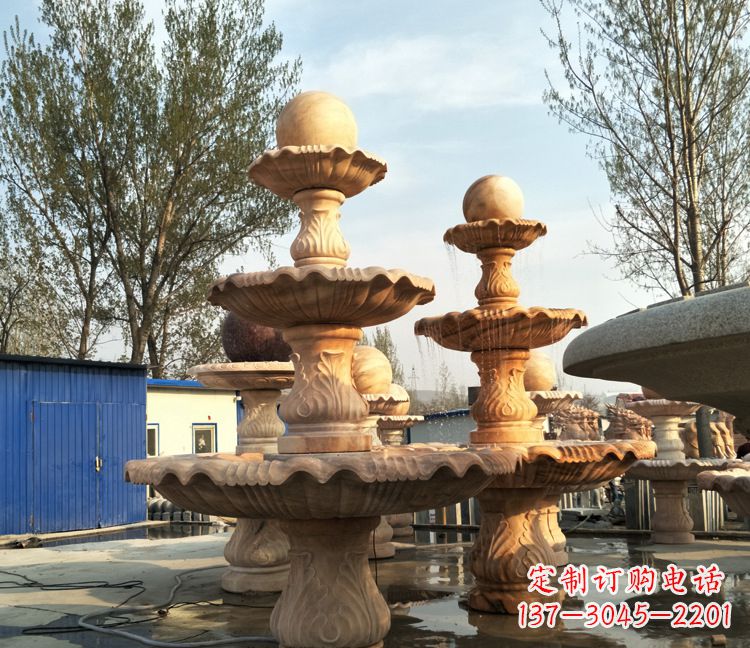 开封古典九龙喷泉雕塑,可观赏九龙戏珠石