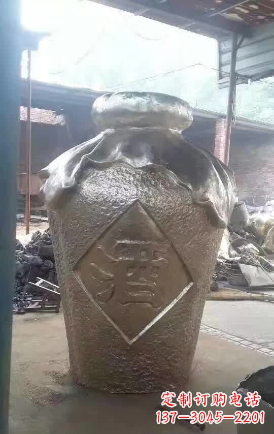 开封传统文化气质的酒坛铜雕