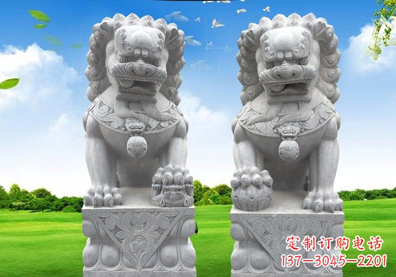开封风采傲人的狮子石雕