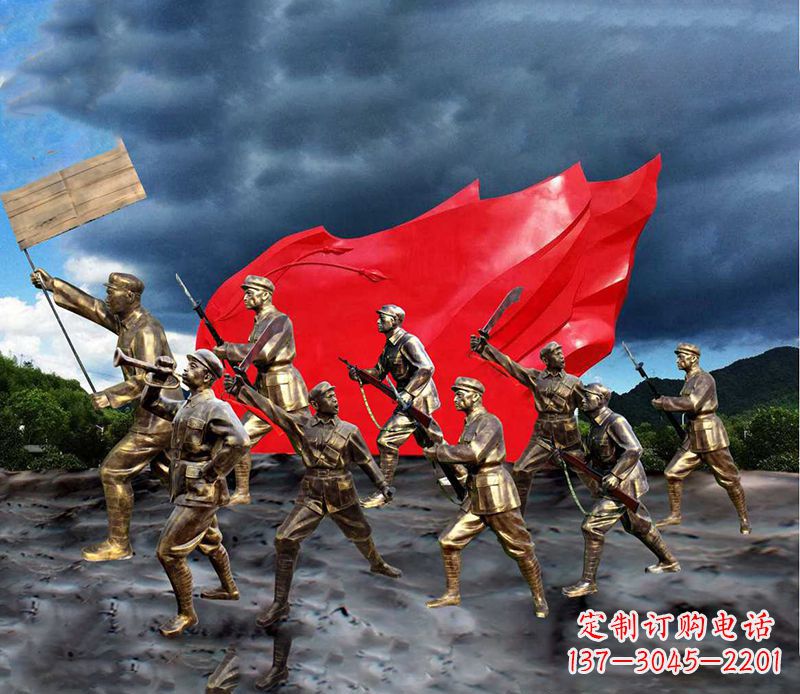开封纪念伟大革命先烈的红军雕塑