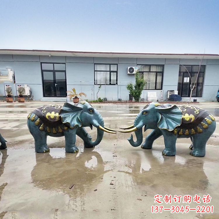 开封烤漆铜雕小象雕塑
