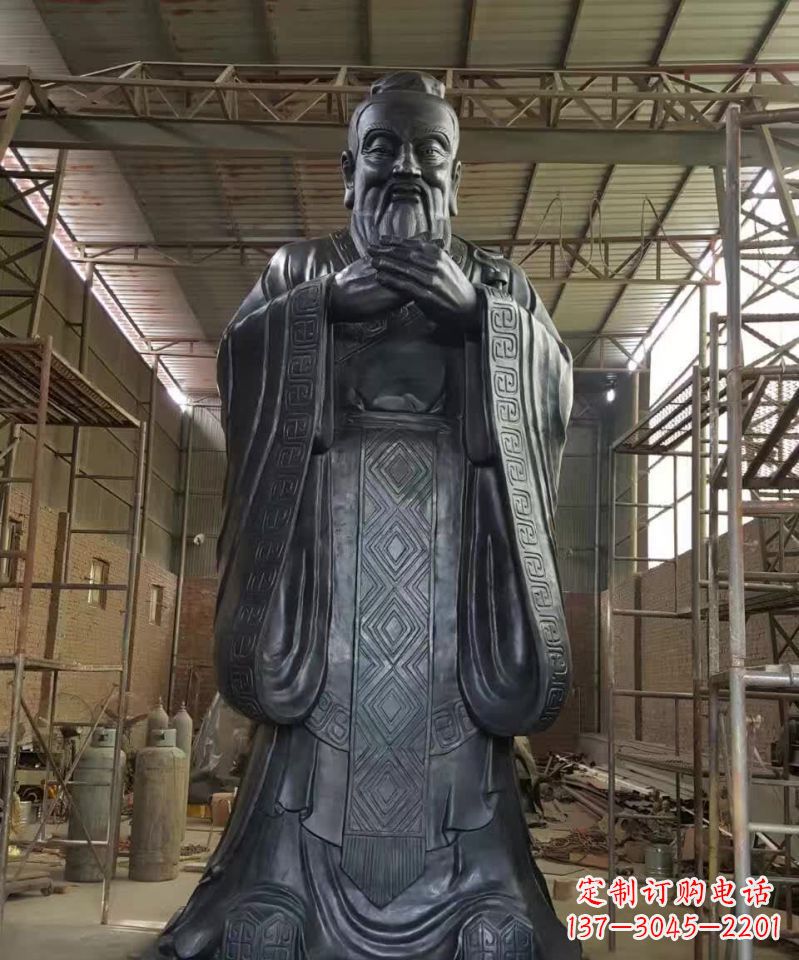 开封孔子铜雕塑 (2)