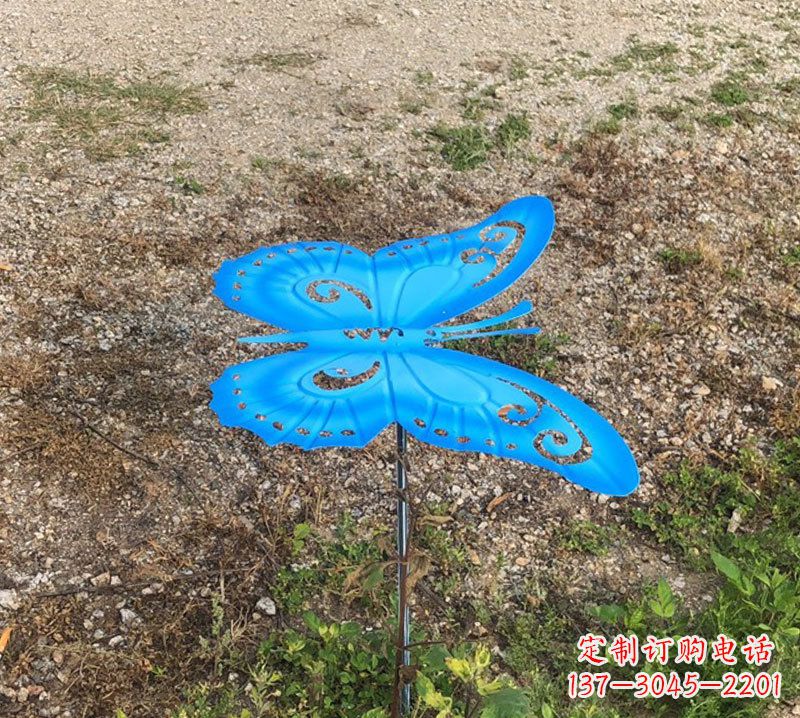 开封蓝色不锈钢铁艺蝴蝶雕塑