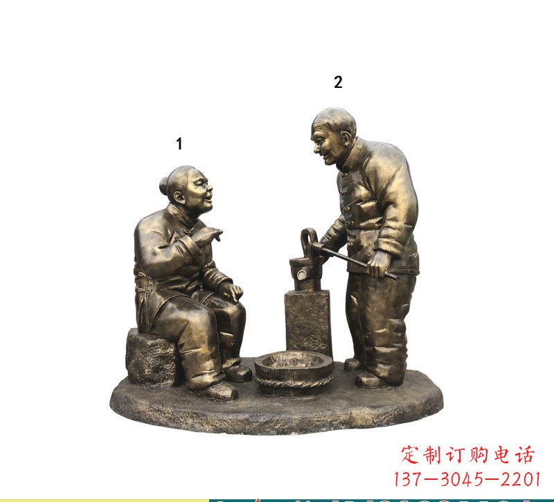 开封质朴传神的老人铜雕