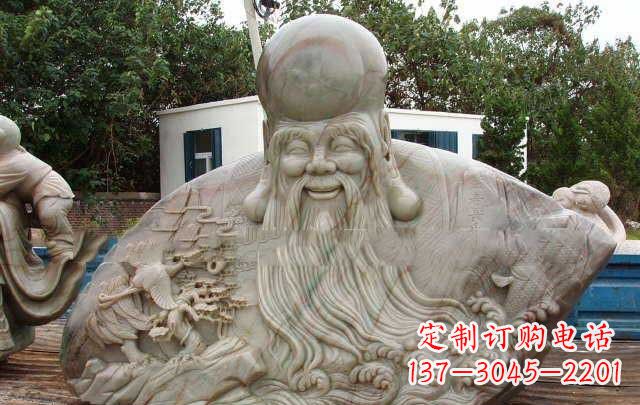 开封大型寿星胸像石雕,体现特定文化精神